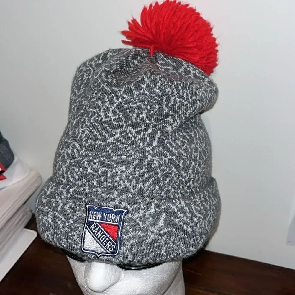 New York Rangers Sewn logo MSG gray camo style Urban Camouflage knit beanie cap